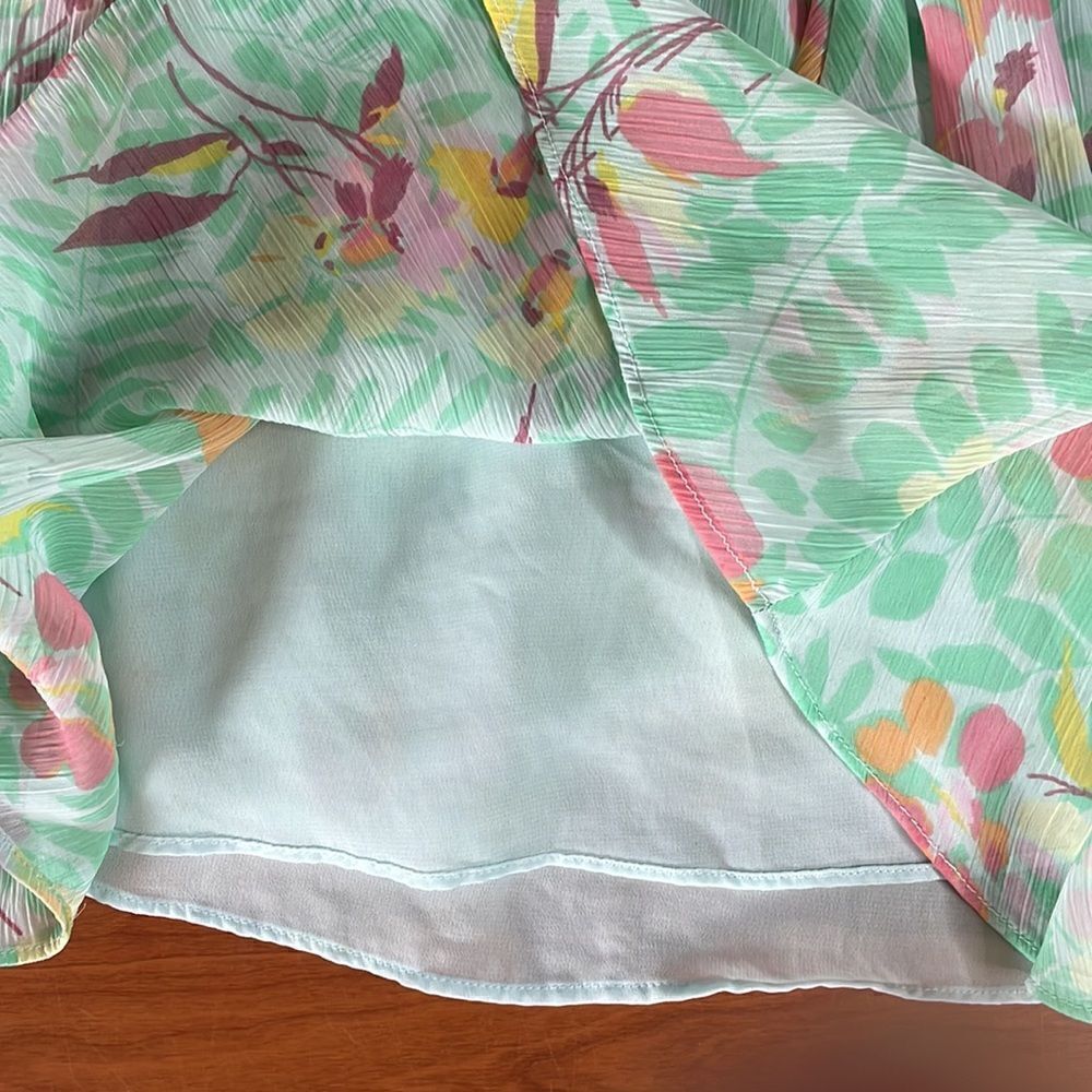 GAP Bright Multicolored Floral Skirt w/ Lining & Zipper on Side (Size:0) - Picture 8 of 14
